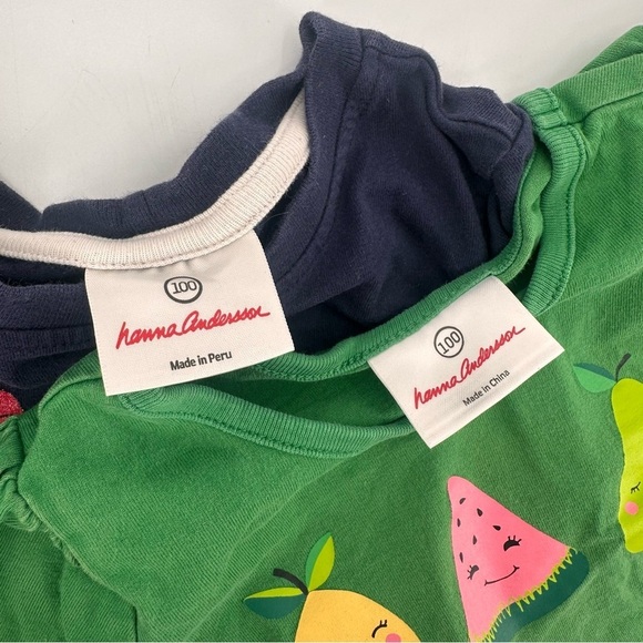 Hanna Andersson Fruit & Popsicle Short Sleeve Tees Lot of 2 100 4 4T FLAW - Picture 2 of 5